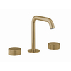 Crosswater 3ONE6 Wastafelkraan opbouw - laag - gebogen uitloop 16.1cm - warm/koud - gecoat messing geborsteld (goud) SW928251
