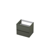 INK Wastafelonderkast - 60x45x52cm - 2 lades - greeploos - MDF lak - Mat beton groen SW416535