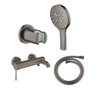 Grohe Essence New Bad-/Douchekraan - 3 standen - met handdoucheset - met doucheslang - brushed hard graphite (antraciet) SW1441603