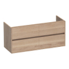 BRAUER Adore Meuble sous-lavabo - 120x46x55cm - 4 tiroirs softclose - sans poignée - 2 découpes pour siphon - chêne massif - chêne à lames naturel SW223404