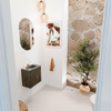 Mondiaz JOYA-DLUX 40cm toiletmeubel - kleur Shadow - Wastafel FAYE positie Rechts 1 kraangat kleur Sombra. SW1425165