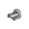 Fortifura Calvi Coude pour flexible de douche avec rosace ronde Inox brossé SW542645
