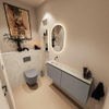 MONDIAZ TURE-DLUX Meuble toilette - 120cm - Smoke - EDEN - vasque Ostra - position gauche - sans trou de robinet SW1105107