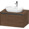 Duravit Ketho.2 Wastafelonderbouwkast - inclusief consoleplaat - met 1 lade - 80x55x45.9cm - met handgreep antraciet - donker noten mat SW771877