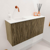 Mondiaz JOYA 80cm toiletmeubel - kleur Dusk - Wastafel FAYE positie Links Zonder kraangat kleur Talc. SW1421588