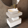 Mondiaz TOP 30 Plan sous vasque - 40x30x12cm - compatible comme plan de meuble - solid surface - Linen SW1025310