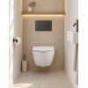Pack WC QeramiQ Dely Swirl Compact - réservoir encastrable Geberit UP320 - avec bâti-support Burda - abattant slim - plaque de commande en plastique anthracite mat - boutons rectangulaires - blanc mat SW1595650