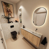 MONDIAZ TURE-DLUX Meuble toilette - 120cm - Washed Oak - EDEN - vasque Ostra - position droite - sans trou de robinet SW1105144