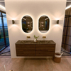 Mondiaz CIRO-DLUX Ensemble de meubles de salle de bains - 150x45x50cm - lavabo Solid surface Lava - 2 bassins double - sans trous de robinet - 4 tiroirs - Dusk SW1533052