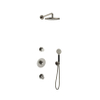 Hotbath Cobber IBS20 Regendoucheset - inbouw - 35cm wandarm - 20cm ronde hoofddouche - 3 standen handdouche - geborsteld nikkel (RVS) SW440636