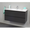 Adema Bella onderkast met porseleinen wastafel 1 kraangat 100x55x46cm Antraciet mat SW398130 Adema Bella onderkast met porseleinen wastafel 1 kraangat 100x55x46cm Antraciet mat SW398130