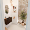 Mondiaz JOYA 70cm toiletmeubel - kleur Walnut - Wastafel FAYE positie Midden 1 kraangat kleur Urban. SW1421334