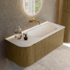 Mondiaz KURVE Ensemble de meuble de salle de bains - 115x46x40cm - 1 tiroir - 1 porte - lavabo solid surface - droit - sans trou de robinet - Dusk SW1414810