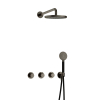 Hotbath Cobber IBS70 Regendoucheset - inbouw - 38.5cm wandarm - 20cm ronde hoofddouche - 3 standen handdouche - mat/glans verouderd ijzer (zwart) SW677616