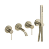 Royal plaza Visione afdekset badkraan met uitloop 4 rozetten mat goud SW394937 Royal plaza Visione afdekset badkraan met uitloop 4 rozetten mat goud SW394937