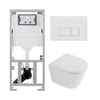 QeramiQ Dely Pack WC - 36,3x51,7cm - à fond creux - sans bride - réservoir encastré Geberit UP320 - abattant WC softclose 35 mm - plaque de déclenchement blanche brillante - boutons rectangulaires - blanc mat SW1235380