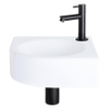 Differnz Cleo Fonteinset 30x30x10cm 1 kraangat recht mat zwarte kraan met sifon en afvoerplug fontein Kwartrond Keramiek Wit SW373128 Differnz Cleo Fonteinset 30x30x10cm 1 kraangat recht mat zwarte kraan met sifon en afvoerplug fontein Kwartrond Keramiek Wit SW373128