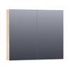 Saniclass Dual Spiegelkast - 80x70x15cm - 2 links- rechtsdraaiende spiegeldeur - MFC - sahara SW371761