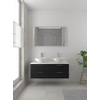 Bruynzeel Combo badmeubelset 120x45cm 2 wasbakken 4 lades met spiegel met softclose ceramic zwart eiken SW383607 Bruynzeel Combo badmeubelset 120x45cm 2 wasbakken 4 lades met spiegel met softclose ceramic zwart eiken SW383607