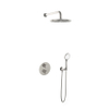 Hotbath Buddy IBS - Regendoucheset - 35cm wandarm - 30cm ronde hoofddouche - 3 standen handdouche - 2-weg-omstel - geborsteld nikkel (RVS) SW298849