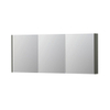 INK SPK2 Spiegelkast - 180x14x74cm - 3 deuren - dubbelzijdige Spiegel - schakelaar en stopcontact - MDF lak Mat beton groen SW440063