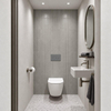 Adema Salina 2.0 Ensemble WC - 48.5x36x32cm - cuvette profonde - sans bride de rinçage - réservoir encastré QeramiQ - abattant softclose - déclipsable - abattant de WC - plaque de commande en plastique gris clair - boutons ronds - blanc SW1474581