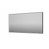 INK SP19 miroir - 160x4x80cm rectangulaire dans cadre en acier incl dir LED - chauffage - changement de couleur - dimmable et interrupteur - métal noir brossé SW955817