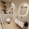 MONDIAZ TURE-DLUX Meuble toilette - 80cm - Rosee - EDEN - vasque Opalo - position droite - sans trou de robinet SW1104509