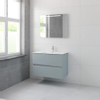 Bruynzeel Miko badmeubelset 66x91x51cm 1 kraangat 1 wasbak 2 lades met spiegel met softclose fjord groen SW384538 Bruynzeel Miko badmeubelset 66x91x51cm 1 kraangat 1 wasbak 2 lades met spiegel met softclose fjord groen SW384538