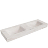 Mondiaz Grunne inbouwwastafel - 140x46x12cm - 0 kraangaten - 2 wasbak Cloud Links en rechts - Solid surface Ostra (marmer) SW973620