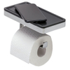 Geesa Frame Toiletrolhouder met planchet Zwart / Chroom SW334353
