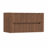 H&R Meubles de salle de bains Juice meuble sous vasque - 100x45x50cm - angle droit arrondi - 2 tiroirs - poignée intégrée - Chêne foncé SW1489229
