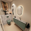MONDIAZ TURE-DLUX Meuble toilette - 120cm - Army - EDEN - vasque Glace - position centrale - 1 trou de robinet SW1105187