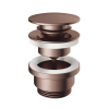 Hotbath Mate Clickplug - met schroef rond - PVD - koper geborsteld SW230424