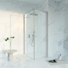 FugaFlow Eccelente Cabine de douche en verre - 70x100x200 - Profil en verre de sécurité - anti-calcaire - Acier inoxydable brossé PVD (inox) SW1451484