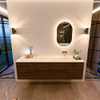 Mondiaz CIRO-DLUX Meuble de salle de bains - 180x45x50cm - Plan vasque Solid surface Opalo - 1 lavabo à droite - sans trous de robinetterie - 4 tiroirs - Dusk SW1532900