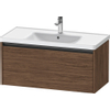 Duravit Ketho.2 Wastafelonderbouwkast - met 1 lade - 98.4x45.5x44cm - met greep antraciet - donker noten mat SW771994