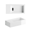 Clou Flush 3 lave-mains 36x18x9cm trou de robinet à gauche pierre minérale Blanc SW9346
