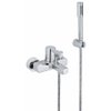 Grohe Lineare badkraan met omstel en koppelingen 46mm met instelbare doorstroombegrenzer met garnituur chroom 0434029 Grohe Lineare badkraan met omstel en koppelingen 46mm met instelbare doorstroombegrenzer met garnituur chroom 0434029