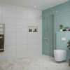 Fortifura Galeria Douche à l'italienne - 30x200cm - verre nervuré - Inox brossé SW877028