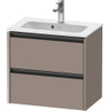 Duravit Ketho.2 Wastafelonderbouwkast - met 2 laden - 61x39x54.9cm - met grepen antraciet - basalt mat SW772694