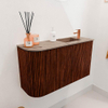Mondiaz JOYA-DLUX 71.6cm toiletmeubel - ronding links kleur Ruby - Wastafel FAYE positie Rechts 1 kraangat kleur Arena. SW1425299