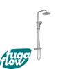 FugaFlow Eccelente Sobrado Ensemble de douche pluie - thermostatique - pommeau 25cm - douchette ronde - Gunmetal PVD SW1124372