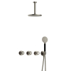 Hotbath Cobber @Work Regendoucheset - inbouw - 15cm plafondarm - 20cm ronde hoofddouche - 3 standen handdouche - Geborsteld nikkel SW678025