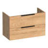 BRAUER Elevate meuble sous-lavabo peu profond 80 sans poignées rapportées 2 tiroirs à fermeture en douceur et 1 découpe pour siphon - Forest Tan SW1200255