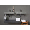 Forzalaqua Palermo lavabo - 80.5x51.5x9cm - 1 trou de robinet - granit adouci (noir) SW230856