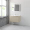 Bruynzeel Matera badmeubelset 56.5x90x50cm 1 kraangat 1 wasbak 2 lades met spiegel met softclose composite natuur eiken SW384391 Bruynzeel Matera badmeubelset 56.5x90x50cm 1 kraangat 1 wasbak 2 lades met spiegel met softclose composite natuur eiken SW384391