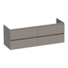 BRAUER Joy meuble sous-lavabo 140 4 tiroirs softclose - sans poignées - 2 découpes pour siphon - taupe mat SW1201094