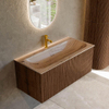 MONDIAZ KURVE-DLUX Meuble de salle de bains 100cm couleur Walnut avec 1 tiroir et 0 porte. Lavabo BIG MEDIUM Central 1 trou de robinet Arena. SW1431214