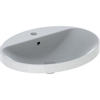 Geberit VariForm lavabo à poser ovale avec plage de robinetterie avec trop-plein 60x48x17.8cm blanc 500724012 SW417295